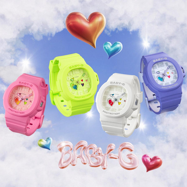 Casio Baby-G BGA-10-6ADR Playful Hearts Series Analog Dial Purple Resin Band