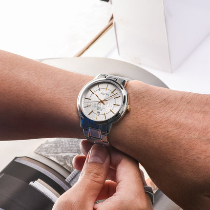 Alba AS9A49X1 White Dial Stainless Steel Strap