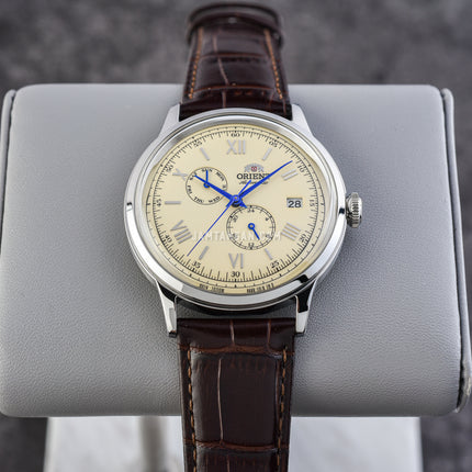 Orient Classic RA-AK0702Y Bambino Automatic Beige Dial Dark Brown Leather Strap