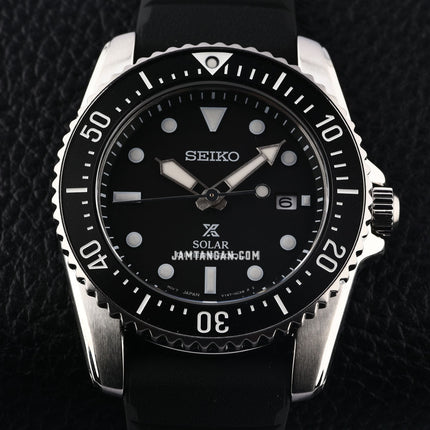 Seiko Prospex SNE573P1 Solar Divers 200M Black Dial Black Rubber Strap