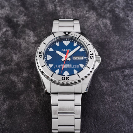 Alba Mechanical AL4579X1 Automatic Men Blue Patterned Dial Stainless Steel Strap