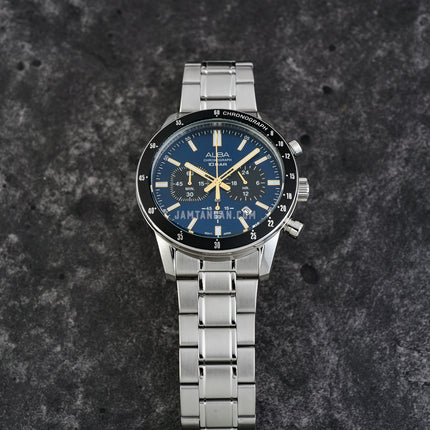 Alba AT3J73X1 Men Chronograph Dark Blue Dial Stainless Steel Strap