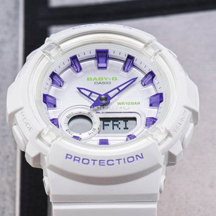 Casio Baby-G BGA-280DN-7ADR Dance Floor Digital Analog Dial White Resin Band