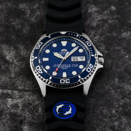Orient Sports TAA02008D Ray II Automatic Blue Dial Black Rubber Strap