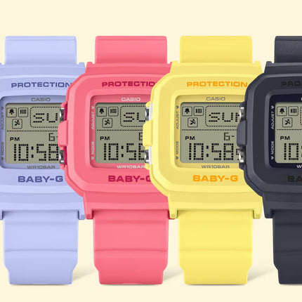Casio Baby-G + Plus BGD-10KH-4DR Digital Dial Pink Resin Band + Case Holder Set
