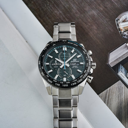 Casio Edifice EFR-574DB-3AVUDF Chronograph Green Dial Stainless Steel Band