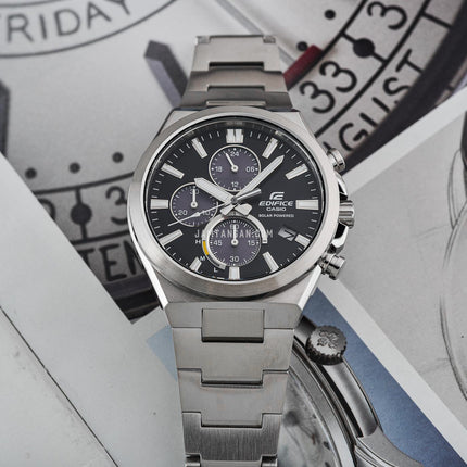 Casio Edifice EQS-950D-1AVUDF Solar Powered Chronograph Black Dial Stainless Steel Band
