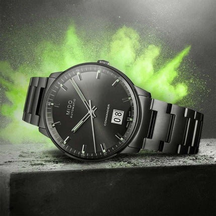 MIDO Commander M021.626.33.061.00 Big Date Black Dial Black Stainless Steel Strap