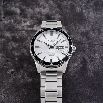 Alba Mechanical AL4599X1 Automatic Men Silver White Dial Stainless Steel Strap