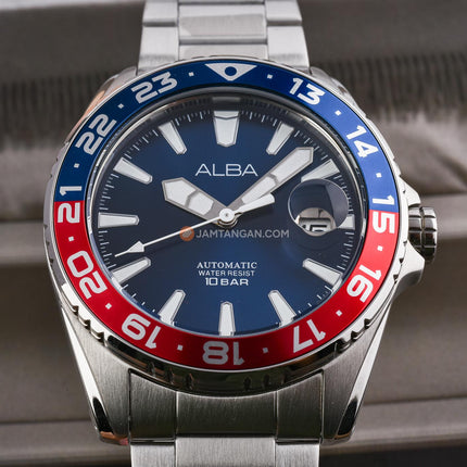 Alba Mechanical AU4067X1 Automatic Men Blue Dial Stainless Steel Strap