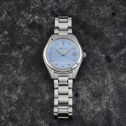 Seiko Ladies SUR581P1 Discover More Crystal Blue Dial Stainless Steel Strap