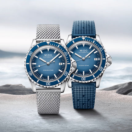 MIDO Ocean Star M026.807.11.041.01 Tribute Blue Dial Mesh Strap Special Edition + Extra Strap
