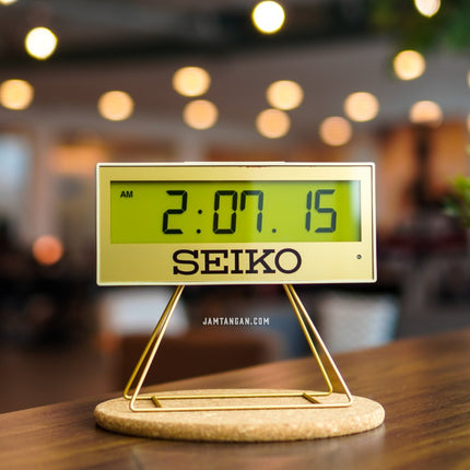 Seiko Alarm Clock QHL084 17.6cm Digital Dial Gold