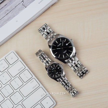Alba AH7BM9X1_AS9Q93X1 Couple Black Dial Stainless Steel Strap