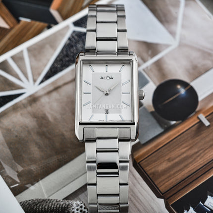 Alba AH7DH3X1 Ladies Silver Dial Stainless Steel Strap