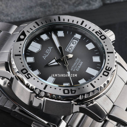 Alba Mechanical AL4635X1 Automatic Men Grey Gradient Dial Stainless Steel Strap