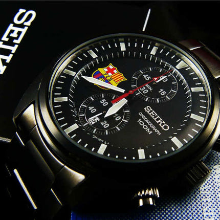Seiko Chronograph SNN267P1 Black Dial Gunmetal Stainless Steel Strap