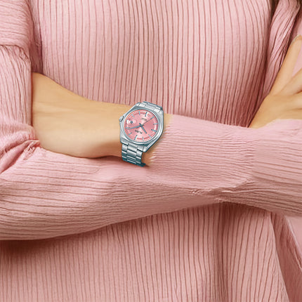 Alba Active AS9V97X1 Pink Dial Stainless Steel Strap