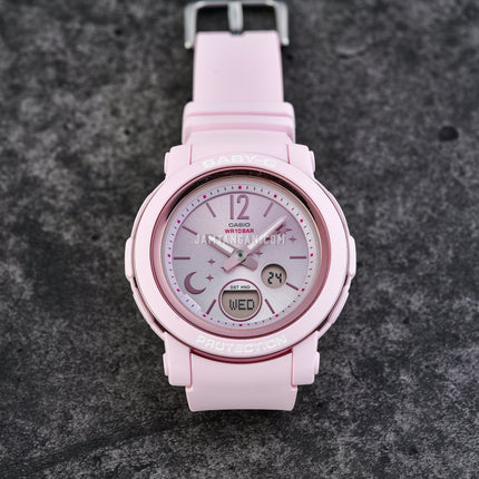 Casio Baby-G BGA-290DS-4ADR Moon & Stars Digital Analog Gradation Dial Pink Resin Band