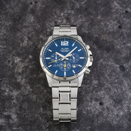 Alba Active AT3E83X1 Chronograph Men Blue Dial Stainless Steel Strap