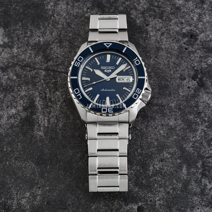 Seiko 5 Sports SRPK97K1 SKX SNZH5 Bluetone Redux Men Stainless Steel Strap