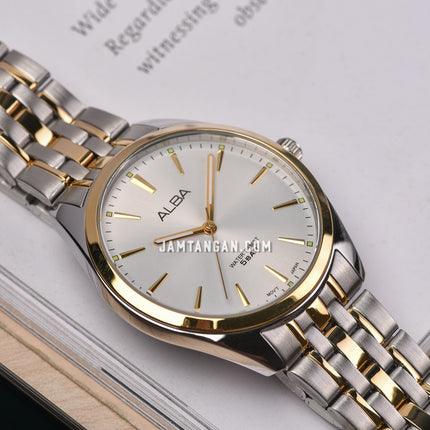 Alba ARX112X1 Men Silver Dial Dual Tone Stainless Steel Strap