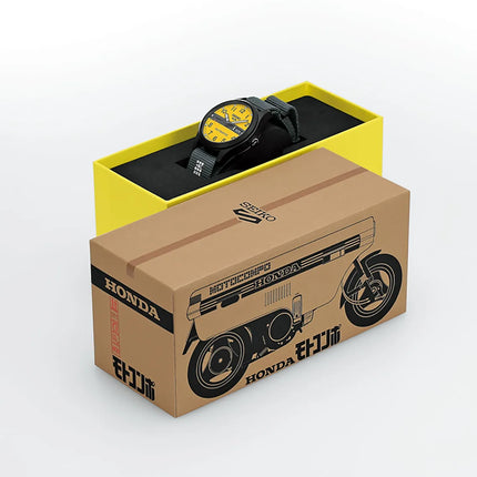Seiko 5 Sports HDB010K1 Honda MOTOCOMPO Automatic Striking Yellow Nylon Strap Limited Edition