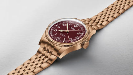 Oris Big Crown 01-754-7741-3168-07-8-20-01 Pointer Date Bronze Red Dial Rose Gold St. Steel Strap
