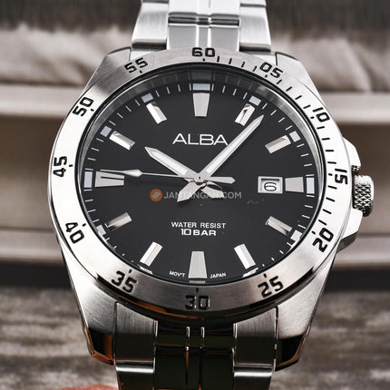 Alba Active AS9V47X1 Men Black Dial Stainless Steel Strap