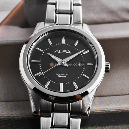 Alba AH7EP9X1 Ladies Black Dial Stainless Steel Strap