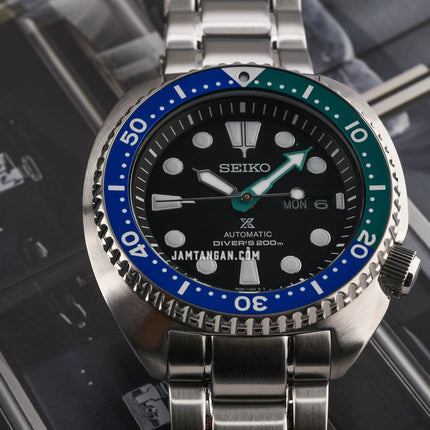 Seiko Prospex SRPJ35K1 Tropical Lagoon Special Edition Turtle Black Dial Stainless Steel Strap