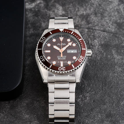 Alba Mechanical AL4289X1 Automatic Men Brown Dial Stainless Steel Strap