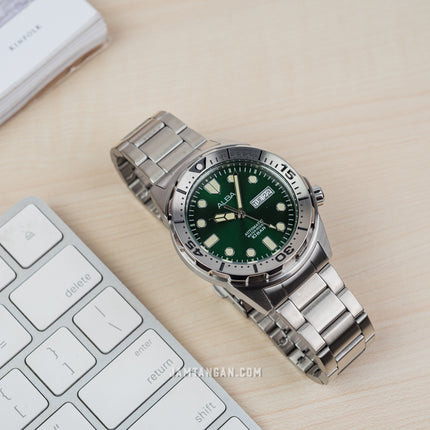 Alba Mechanical AL4371X1 Men Green Dial Stainless Steel Strap