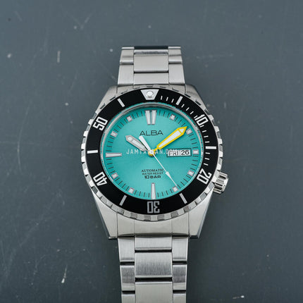 Alba Mechanical AL4705X1 Automatic Men Turquoise Dial Stainless Steel Strap