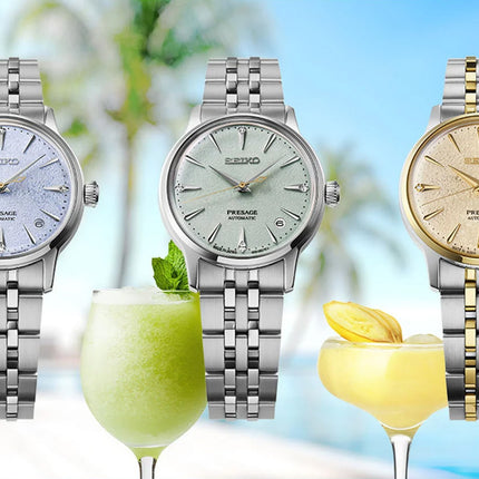 Seiko Presage SRPL64J1 Frozen Daiquiri Diamond Cocktail Light Champagne Dial Stainless Steel Strap