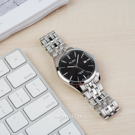 Alba AH7BM9X1_AS9Q93X1 Couple Black Dial Stainless Steel Strap