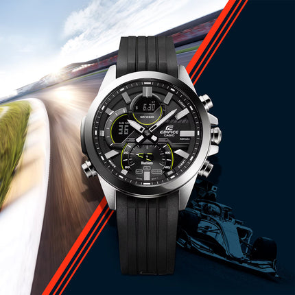 Casio Edifice ECB-30P-1ADF Smartphone Link Model Digital Analog Dial Black Resin Band