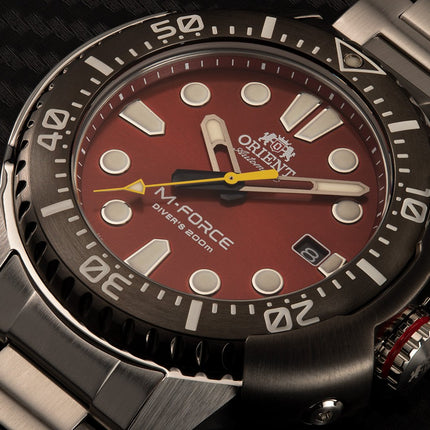 Orient M-Force RA-AC0L02R Automatic Men Red Dial Stainless Steel Strap