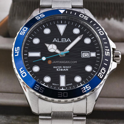 Alba Active AS9V57X1 Men Black Dial Stainless Steel Strap