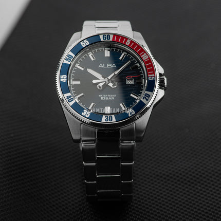 Alba Active AG8L89X1 Men Blue Patterned Dial Stainless Steel Strap