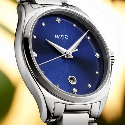 MIDO Belluna M024.110.11.046.00 Royal Lady Blue Dial Stainless Steel Strap