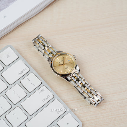 Alba AH7BN4X1 Ladies Gold Dial Dual Tone Stainless Steel Strap