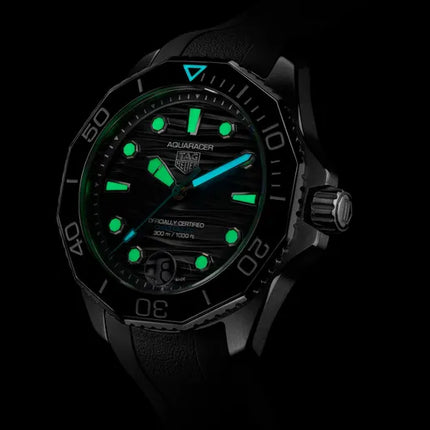 TAG Heuer Aquaracer WBP5110.FT6257 Professional 300 Date Black Dial Black Rubber Strap