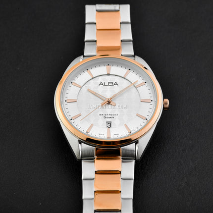 Alba AS9Q78X1 Silver Dial Dual Tone Stainless Steel Strap