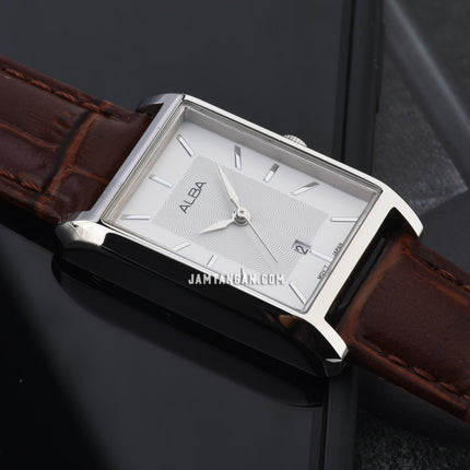 Alba Fashion AH7DH9X1 Ladies Silver Dial Brown Leather Strap