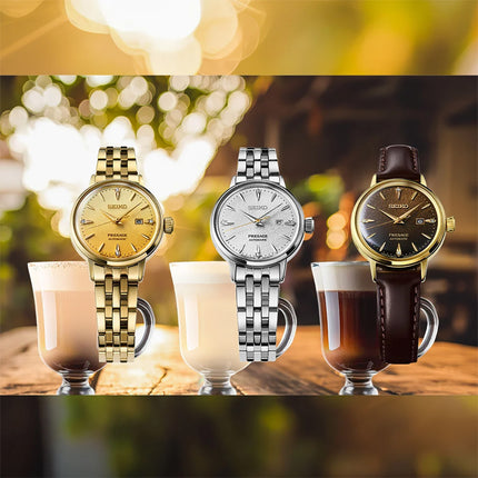 Seiko Presage SRE017J1 Cocktail Time Hot Buttered Rum Diamond-Set Stainless Steel Strap