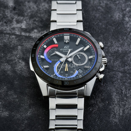 Casio Edifice EFR-573HG-1AVUDF Heat Gradation Chronograph Black Dial Stainless Steel Band