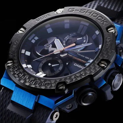 Casio G-Shock GST-B100XB-2ADR G-Steel Men Blue Analog Dial Black Resin Strap