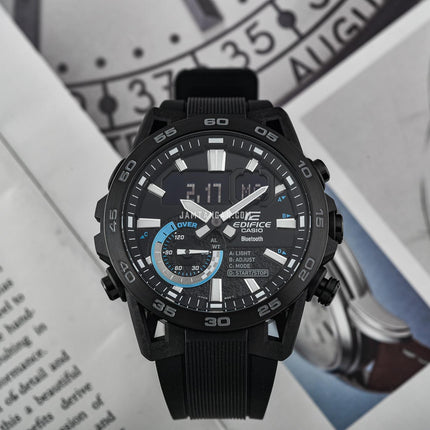Casio Edifice ECB-40PB-1ADF Sospensione Men Black Dial Black Resin Band
