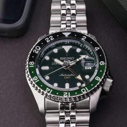 Seiko 5 Sports SSK035K1 SKX Series Automatic GMT Sprite Green Black Dial Stainless Steel Strap